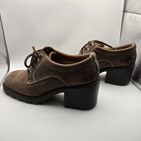 St John's Bay Womens Size 7.5 Vintage Chunky Block Heel Lace Up Oxford Shoes Y2K - Picture 2 of 12